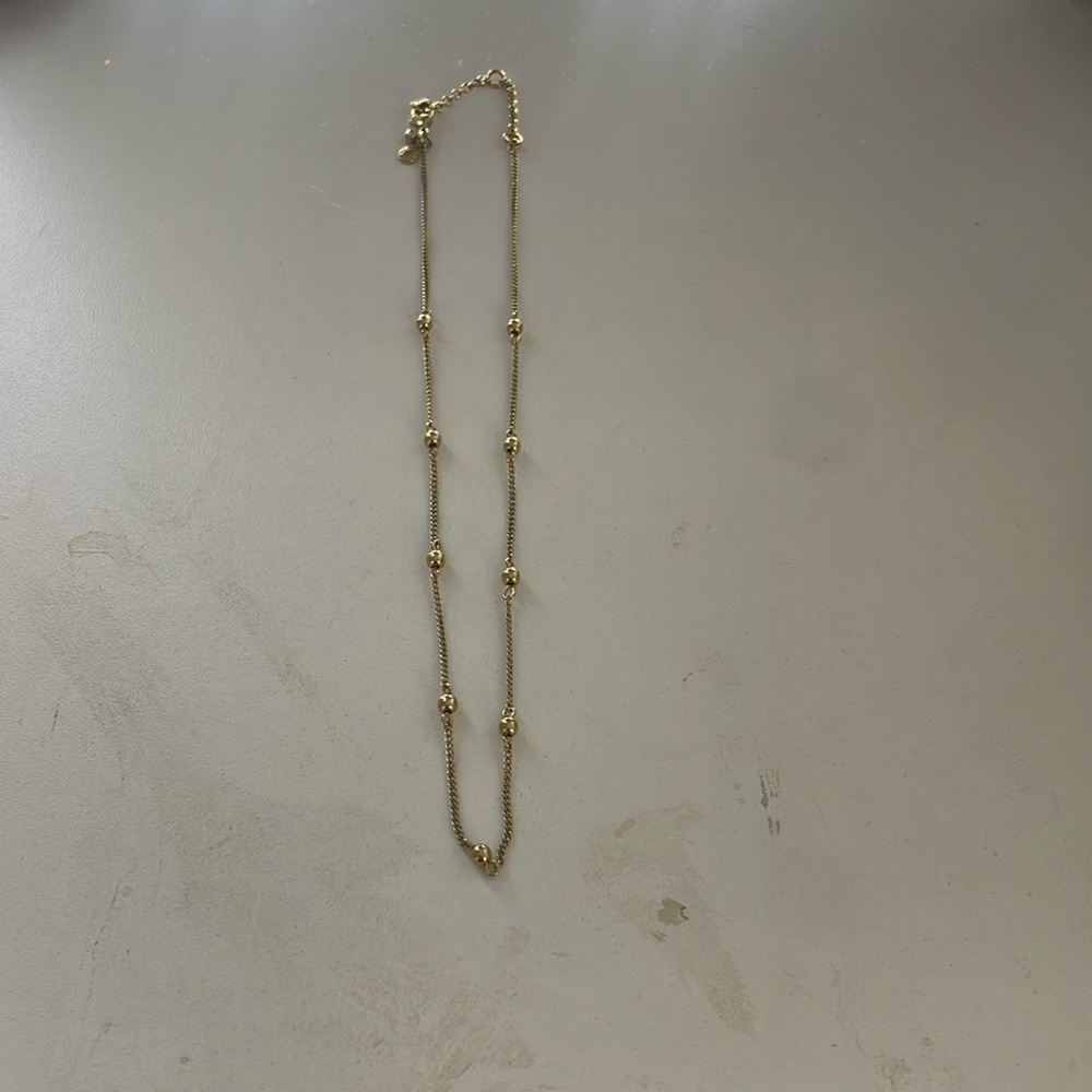 Gold bead chain necklace